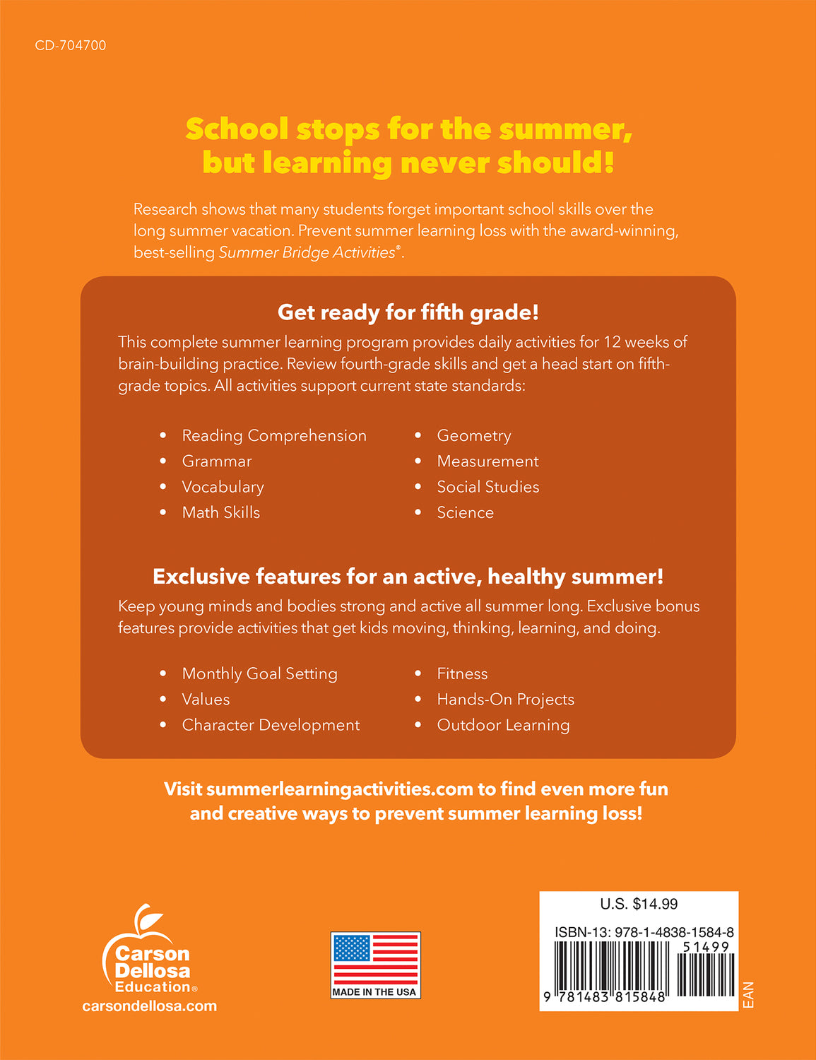 Summer Bridge Activities, Grades 4 - 5