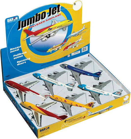 Jumbo Jet Pullback Toy 6 Piece Assortment