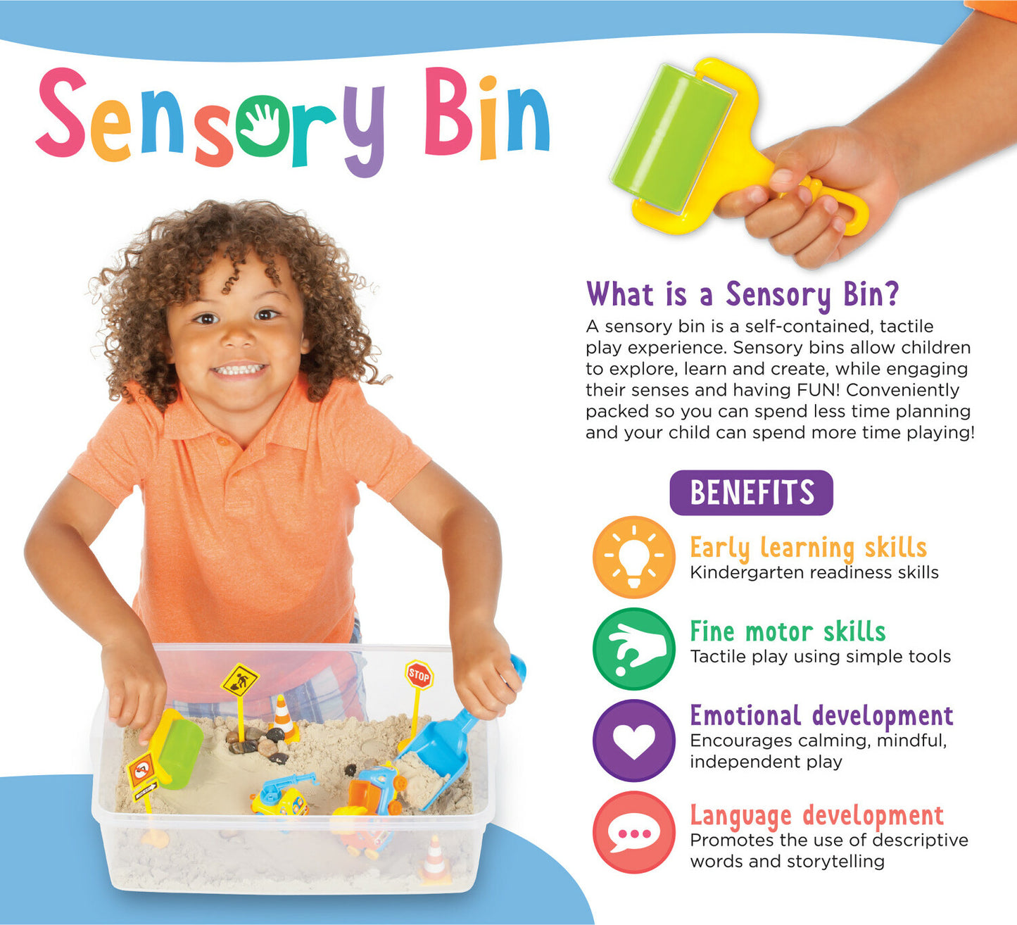 Sensory Bin Construction Zone Age 3+