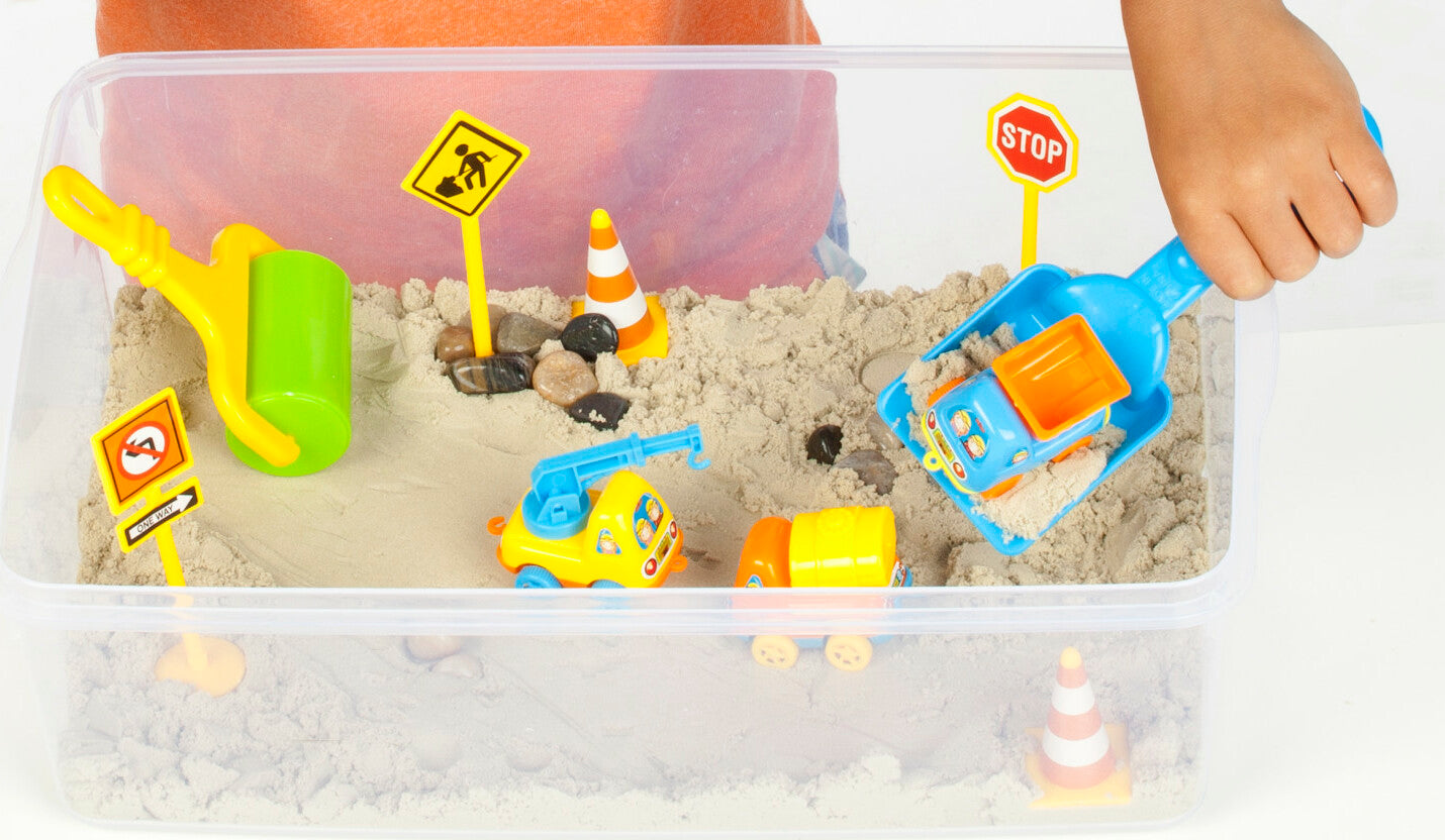 Sensory Bin Construction Zone Age 3+