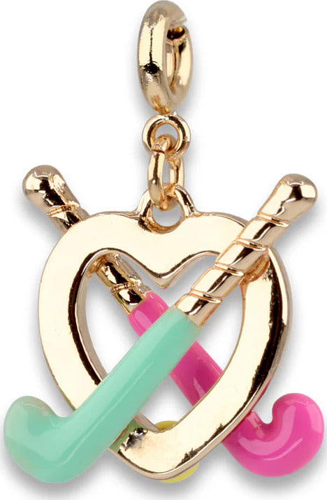Gold Field Hockey Charm