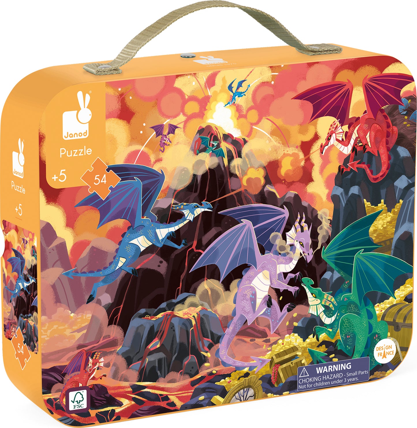 Suitcase Puzzle - Fiery Dragons (54 Pcs) Age 5+