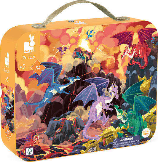 Suitcase Puzzle - Fiery Dragons (54 Pcs) Age 5+