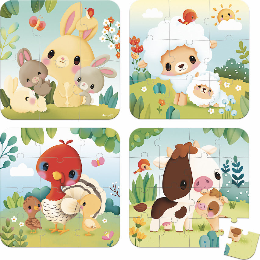 Suitcase Puzzle Farm 4 Progressive Animal Age 2+