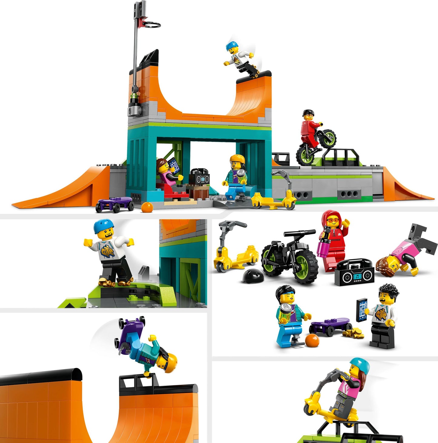 LEGO® City Street Skate Park with Toy Bike