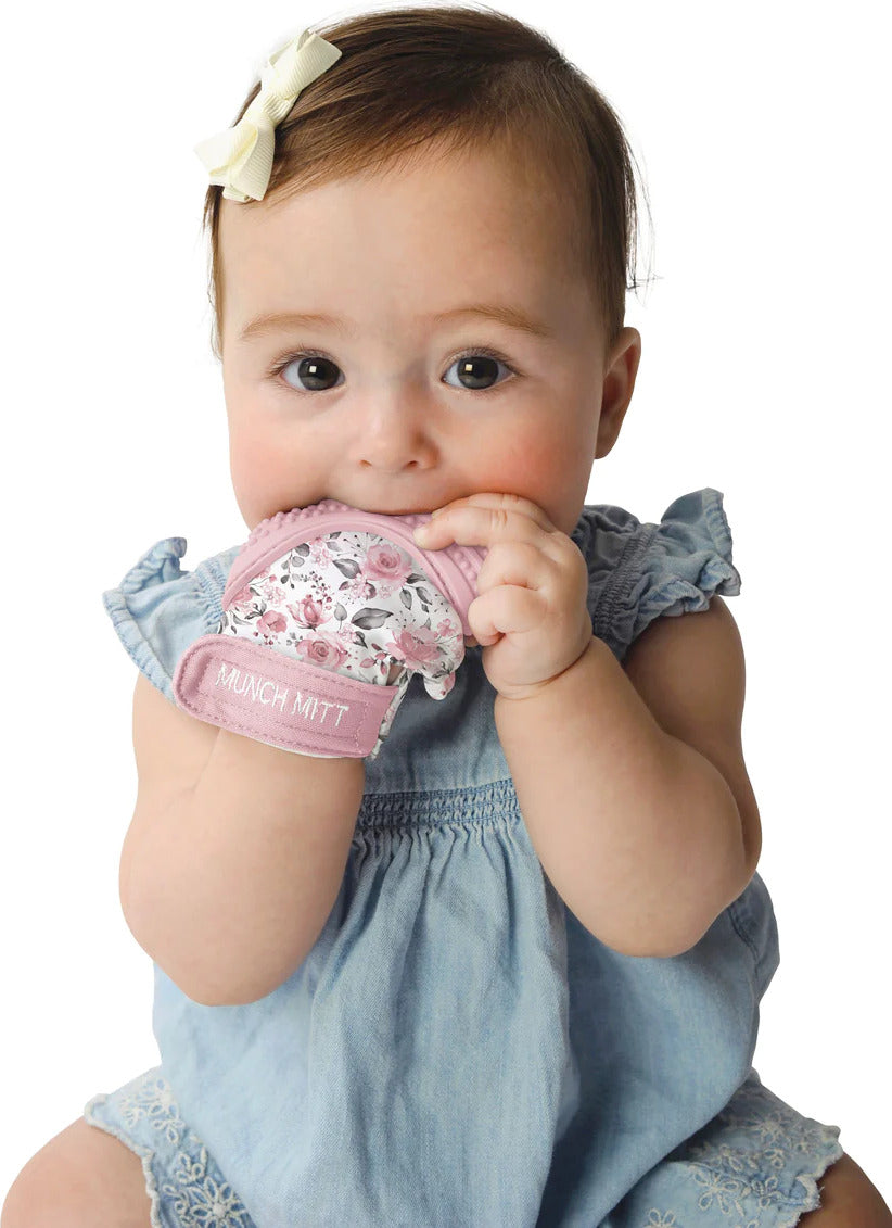 Munch Mitt Baby Teething Mitten (Rosewood)