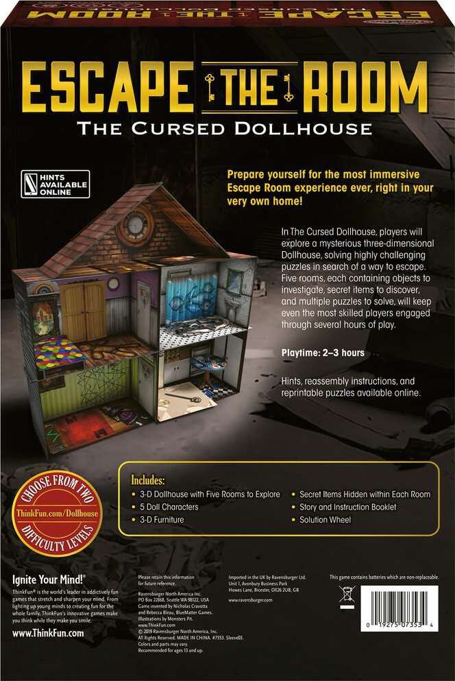 Escape the Room Cursed Dollhouse Game Age 12+