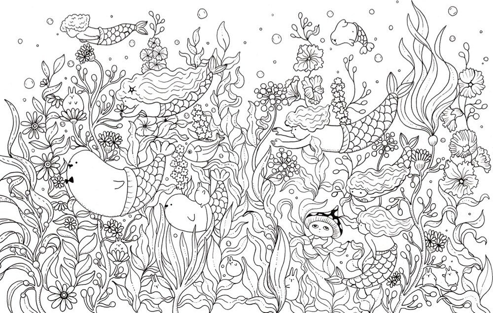 A Million Mermaids: Magical Creatures to Color