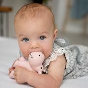Hippo Natural Organic Rubber Teether, Rattle & Bath Toy