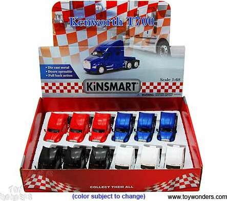 Kenworth T700 Tractor (1/68 scale diecast model car) (assorted colors)