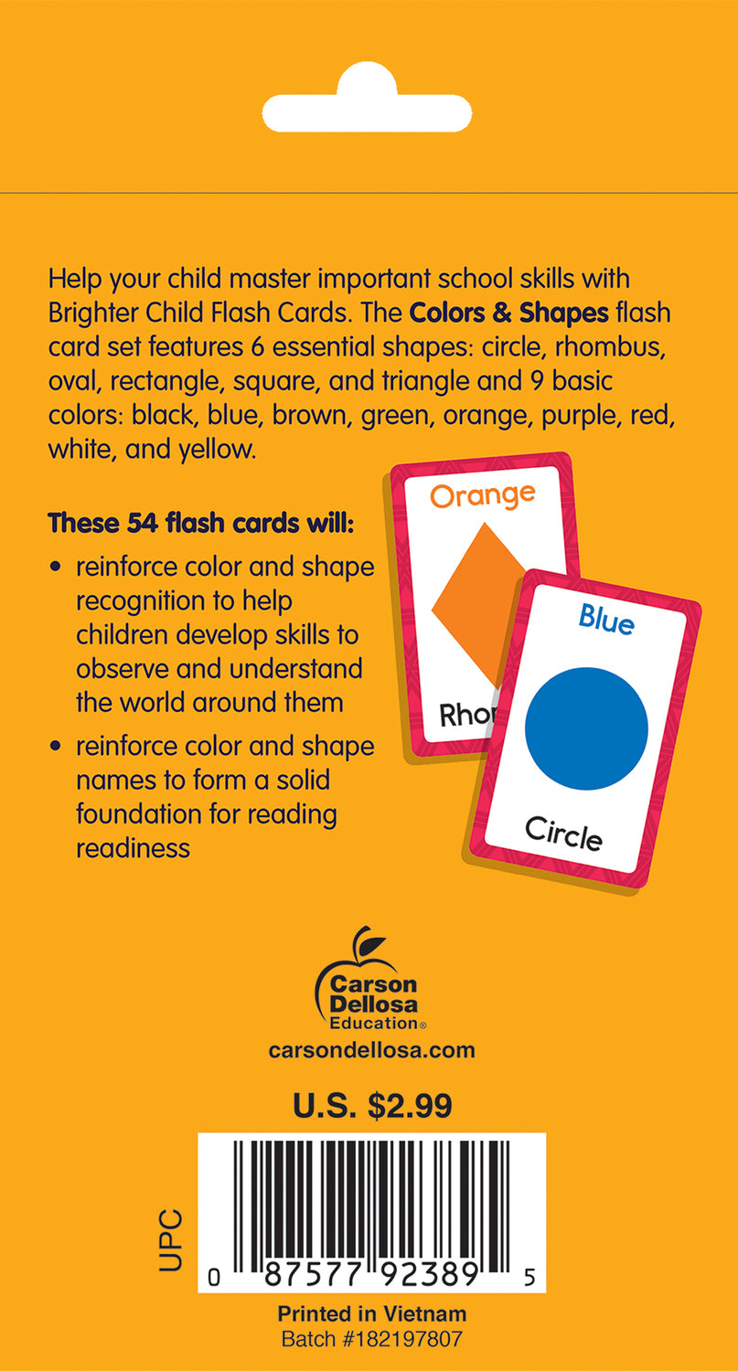 Colors and Shapes Flash Cards