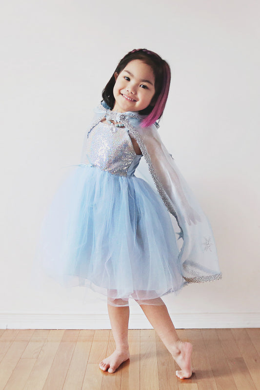 Blue Snow Queen Cape (Size 3-4)