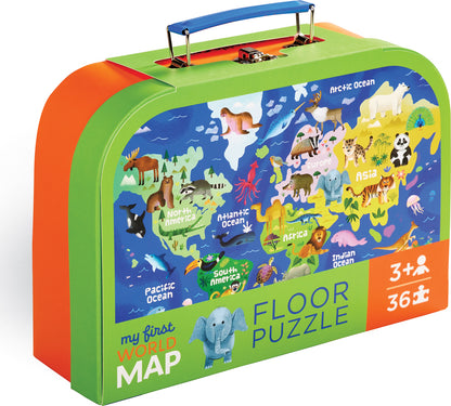 First Map Product My First World Map Floor 36 pc Puzzle Age 3+ – Franklin's Toys