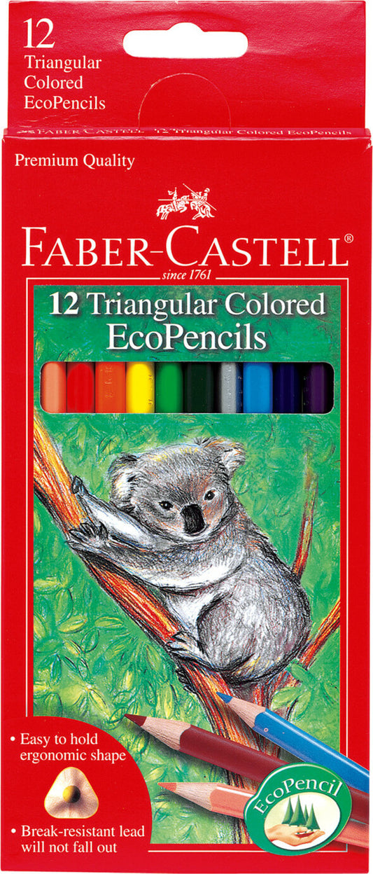 12 Triangular Colored EcoPencils
