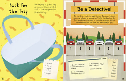 In the Car Activity Book: Includes puzzles, quizzes and drawing activities!