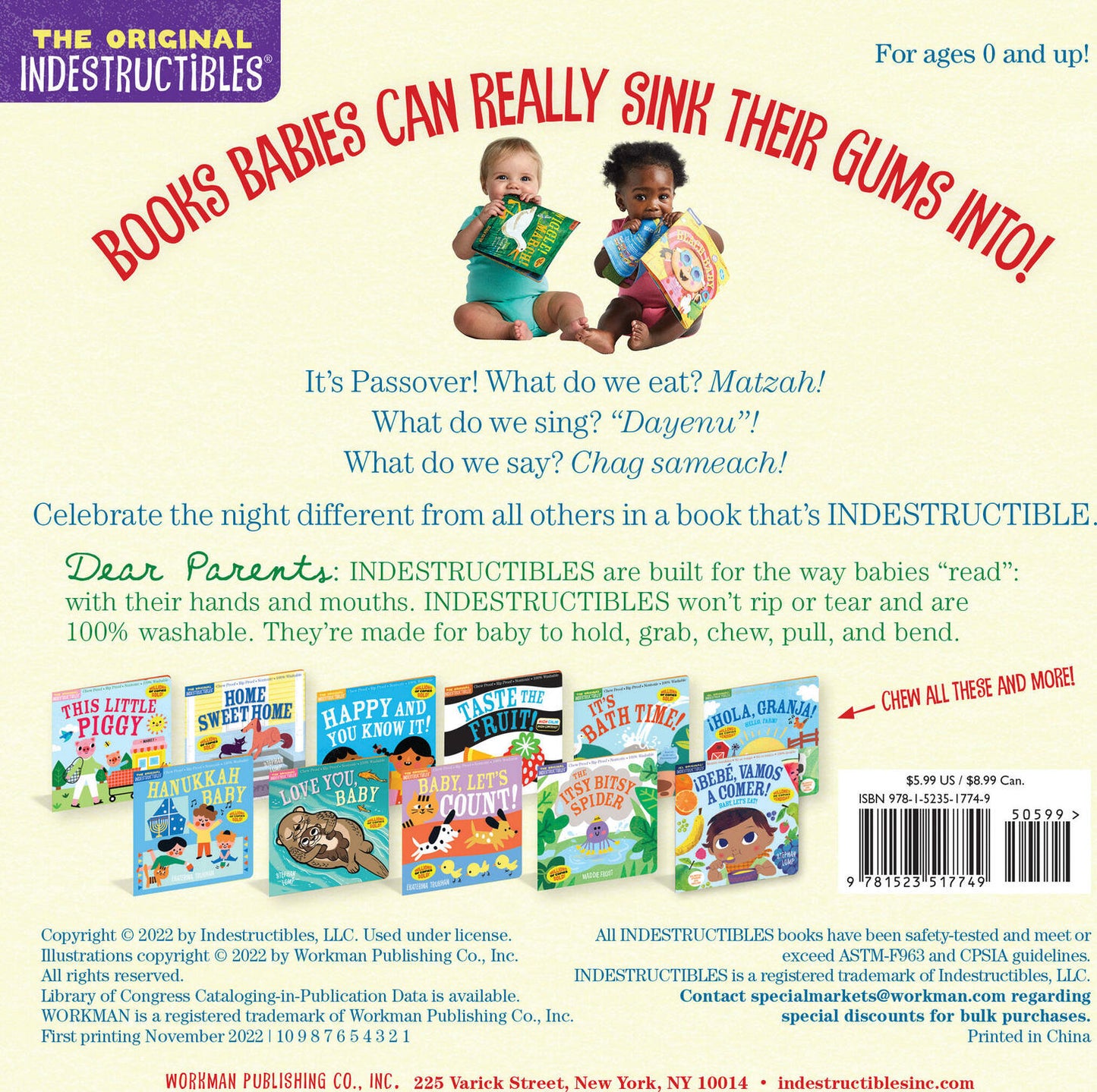 Indestructibles: Baby’s First Passover: Chew Proof · Rip Proof · Nontoxic · 100% Washable (Book for Babies, Newborn Books, Safe to Chew)