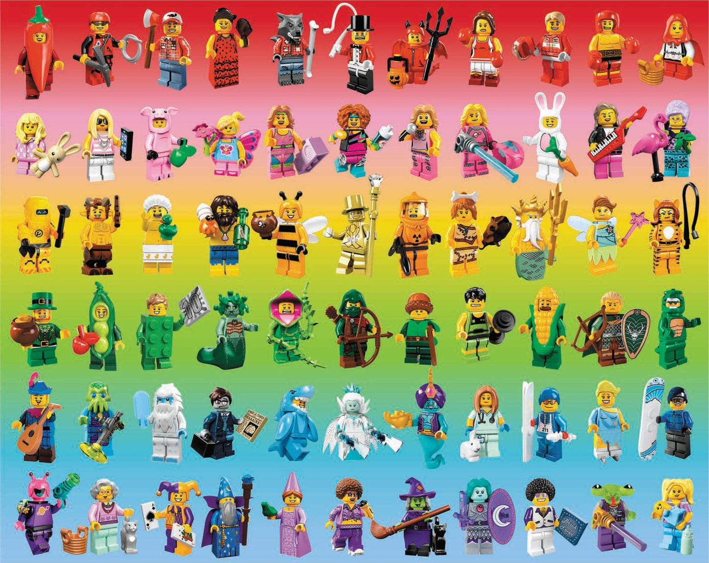 LEGO Minifigure Rainbow 1000-Piece Puzzle Age 9+
