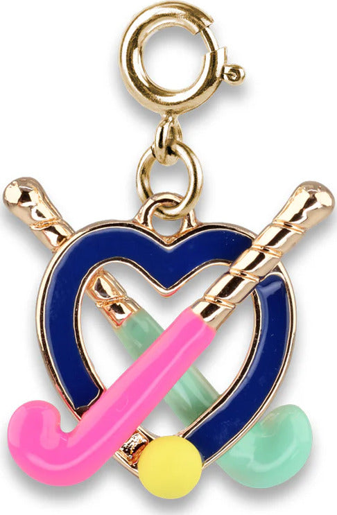 Gold Field Hockey Charm