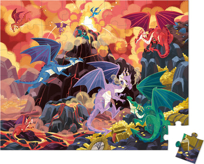 Suitcase Puzzle - Fiery Dragons (54 Pcs) Age 5+