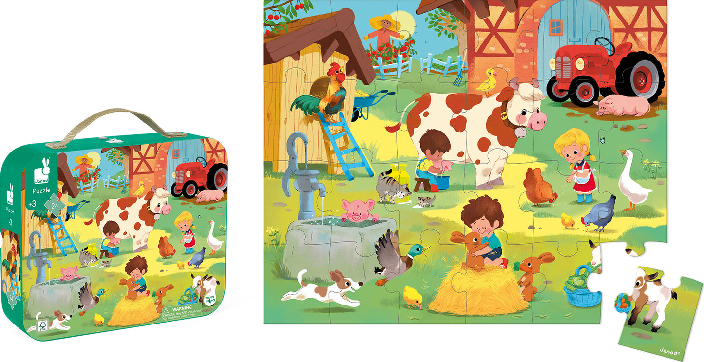 Suitcase Puzzle - A Day At The Farm (24 Pcs) Age 3+