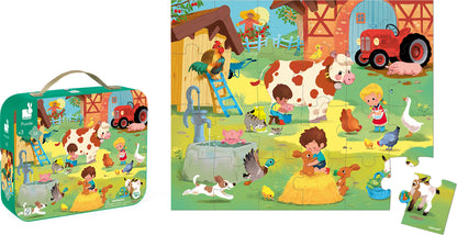 Suitcase Puzzle - A Day At The Farm (24 Pcs) Age 3+
