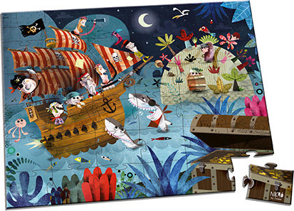 Suitcase Puzzle Treasure Hunt (36 Pcs) Age 4+