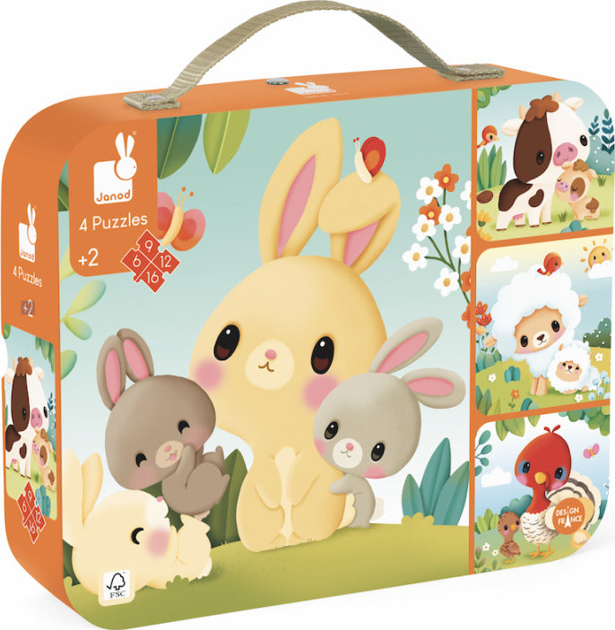 Suitcase Puzzle Farm 4 Progressive Animal Age 2+