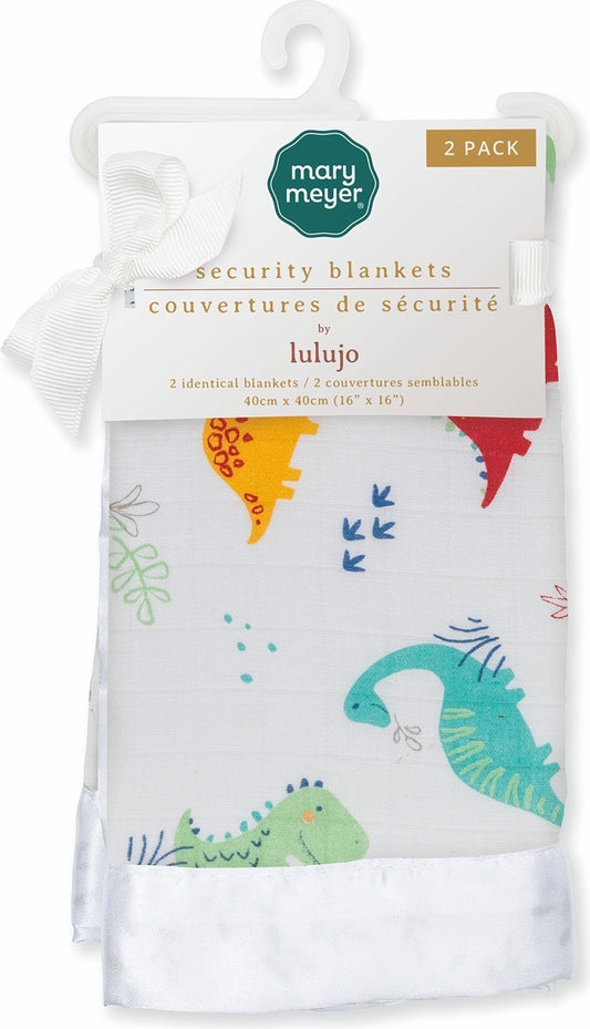 Lulujo Cotton Security Blankets - Pebblesaurus - 16x16"