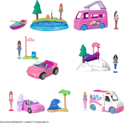 Barbie Mini Land Collectible Playsets with 1.5-Inch Doll and Interactive Play Areas for Storytelling Fun