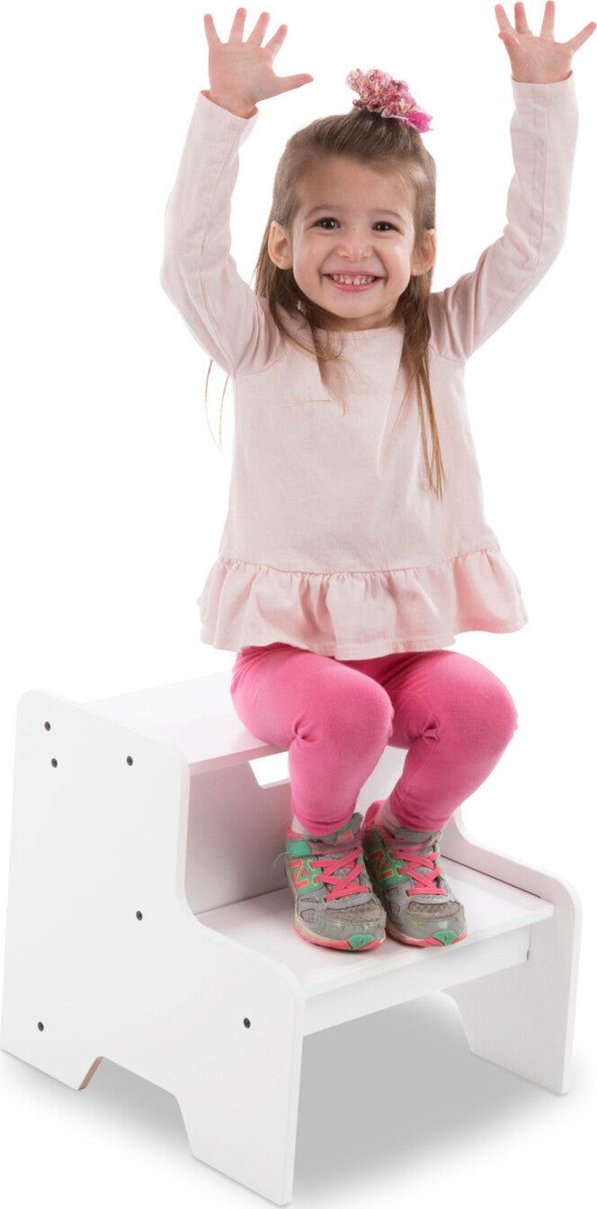 Wooden Step Stool - White