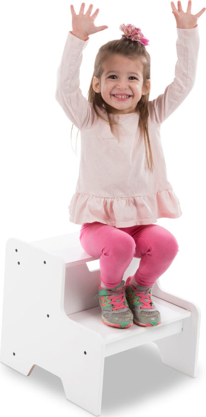 Wooden Step Stool - White