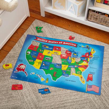 U.S.A. (United States) Map Floor Puzzle - 51 Pieces