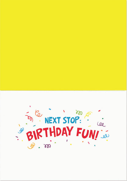 Dog Party Bus Birthday Card