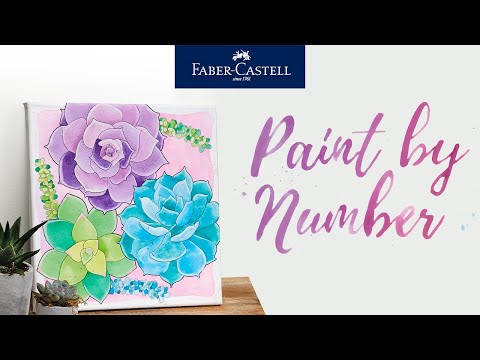 paint by numbers succulent Watercolor Paint by Number Succulents – Franklin's Toys