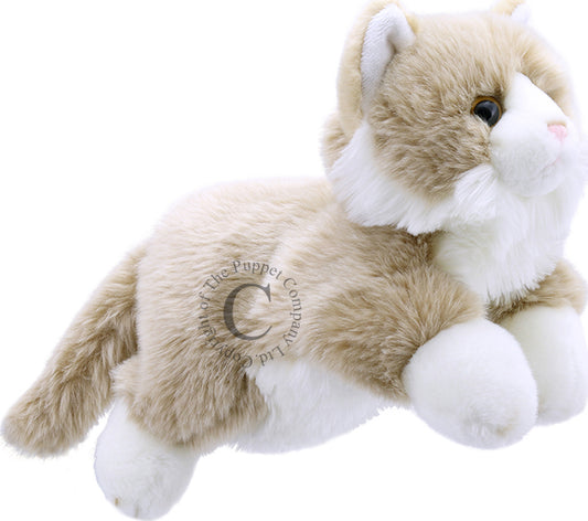 Full-Bodied Animal Puppets - Cat (Beige & White)