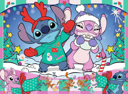 Children's Jigsaw Puzzle Disney Stitch Christmas - 100 Pieces Puzzle