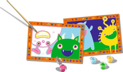 CreArt Jr:  Paint-By-Number - Silly Monsters (2 images) Age 5+