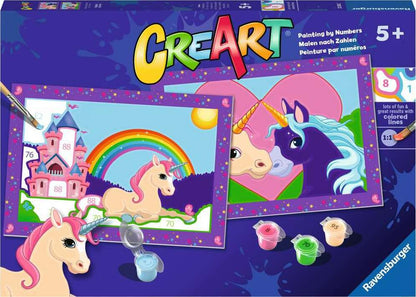 CreArt Jr: Paint-By-Number - Magical Unicorns (2 images) Age 5+