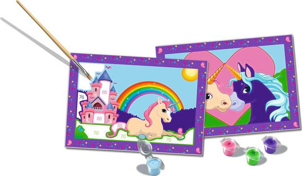 CreArt Jr: Paint-By-Number - Magical Unicorns (2 images) Age 5+
