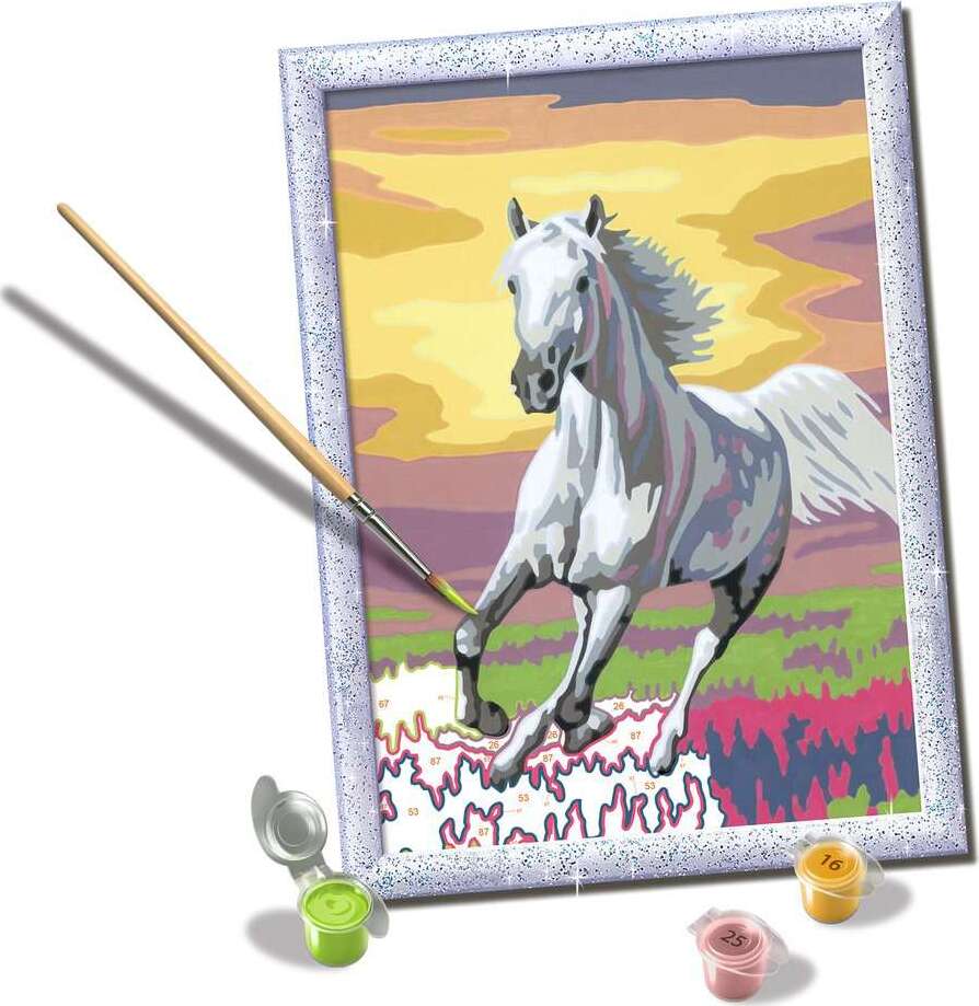 CreArt Horse at Sunset D/F/I/EN/E/PT - Paint by numbers for kids 9 years up