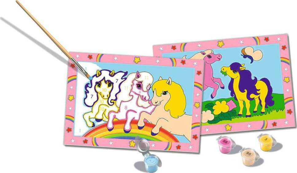 CreArt Jr: Paint-By-Number - Prancing Ponies (2 images) Age 5+