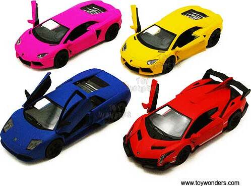 Matte Lamborghini Assortment (1/36 & 1:38 scale die cast model car) (assorted colors)