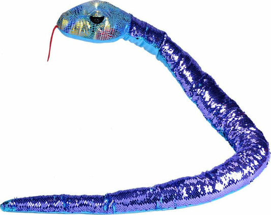 Teal Sequin Snake Stuffed Animal - 54"