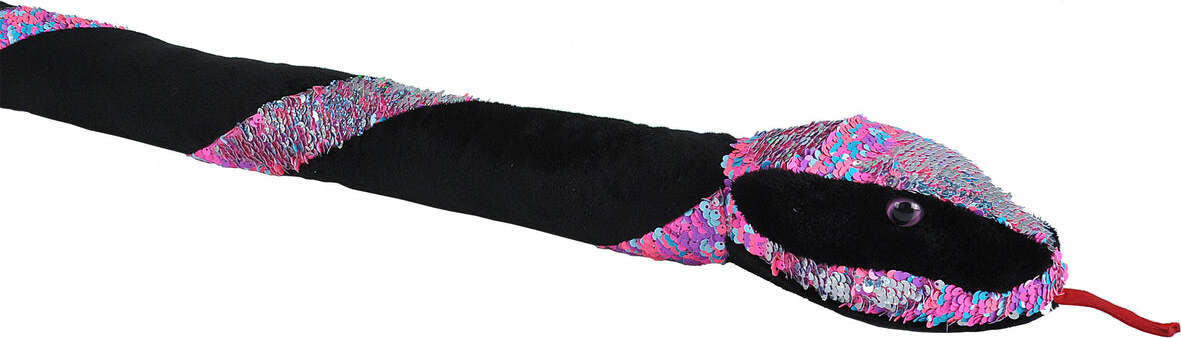 Neon Twist Sequin Snake Stuffed Animal - 54"