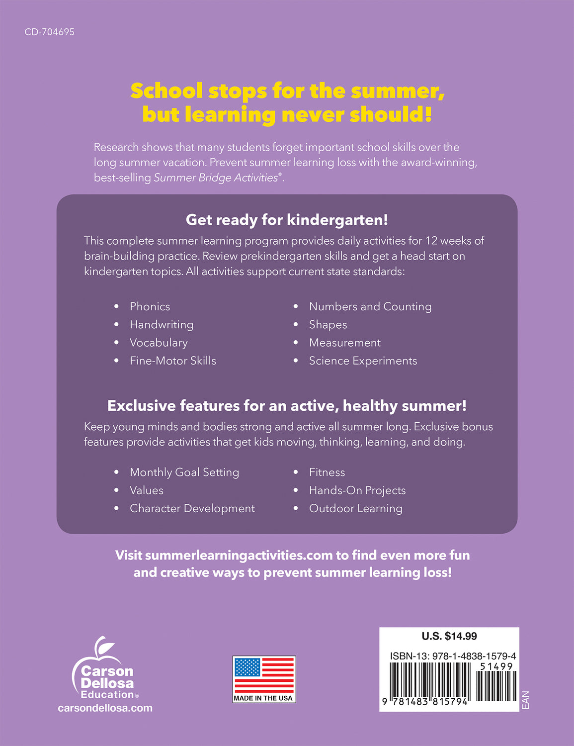 Summer Bridge Activities®, Grades PK - K