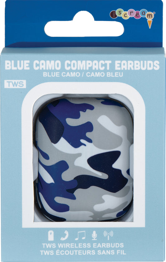 Blue Camo Compact Earbuds