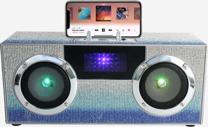 Mini Bluetooth Stereo Speakers OMBRE BLUE- Mini Bling Boombox